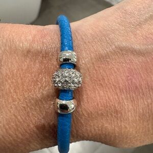 Henri Bendel Blue Leather Influencer Bracelet